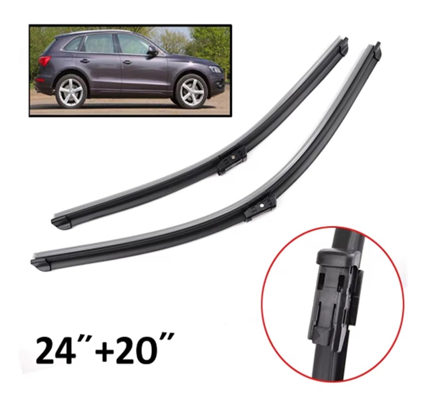 limpiaparabrisas de coche Juego completo de escobillas limpiaparabrisas delanteras y traseras de 24"20"13" para Q5 SQ5 MK1 repuesto de escobillas de lluvia