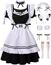 Colorful House Women's Anime Cosplay French Apron Maid Fancy Dress Costume