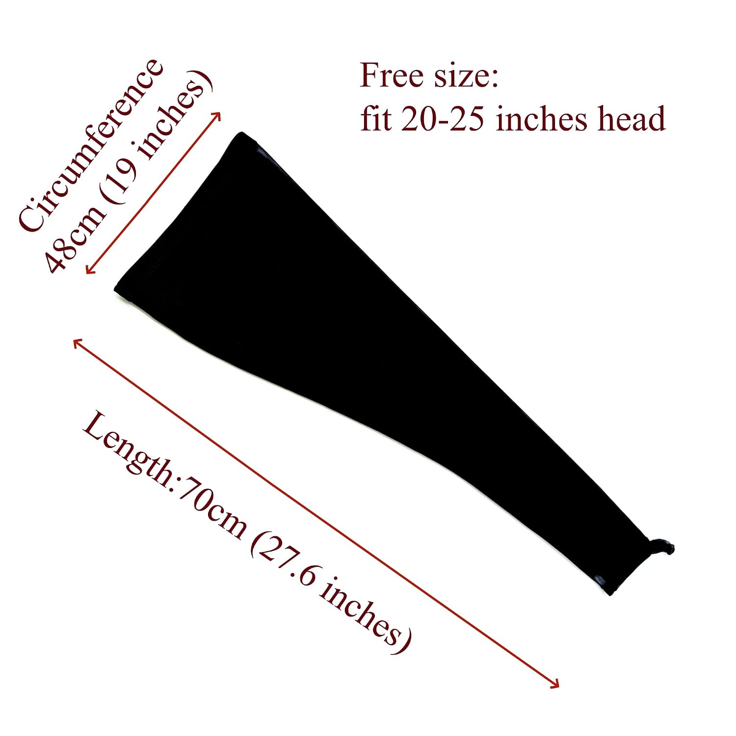 28" Extra Long Hair Weave Sleeve Cap for Braids & Locs | Breathable stretchy hairnet sleeve with elastic band. Fits 20-25" head. For bun,faux locs,dreadlocks & box braids. Black.
