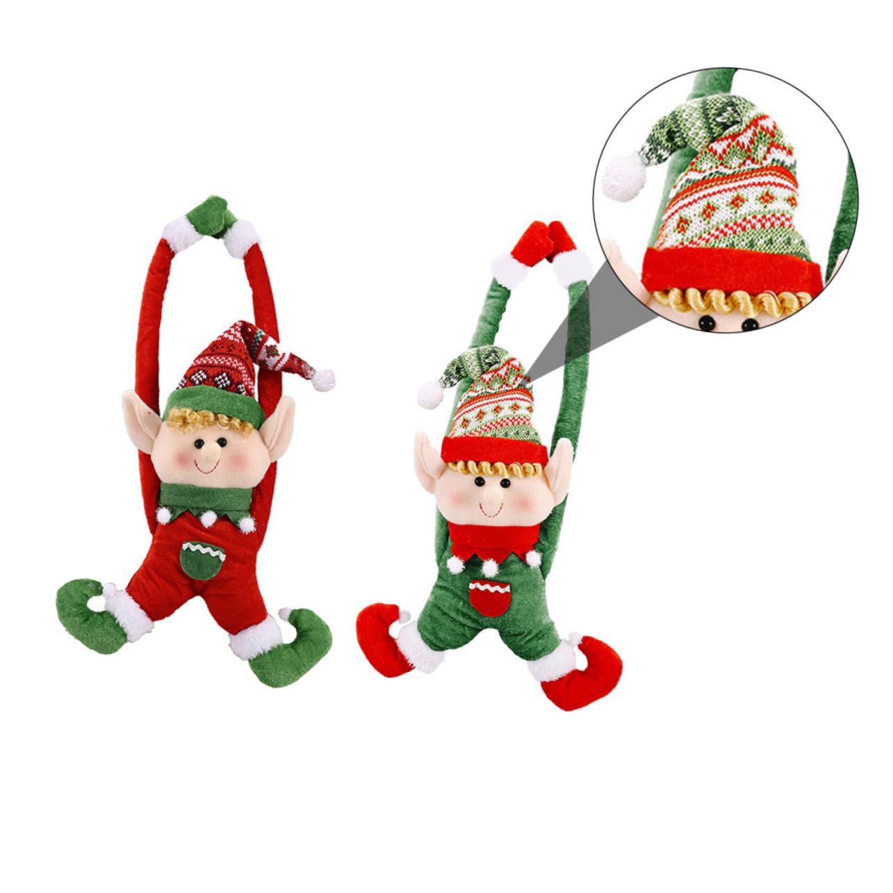 NOLITOY 2stücke Rote Weihnachts-Elfen Türdekoration Kreative Vorhangklammern Mit Lustigem Design Langlebig Und Vielseitig Für Fenster Türen Bäume Weihnachtliche Deko Für Drinnen Und Drauße