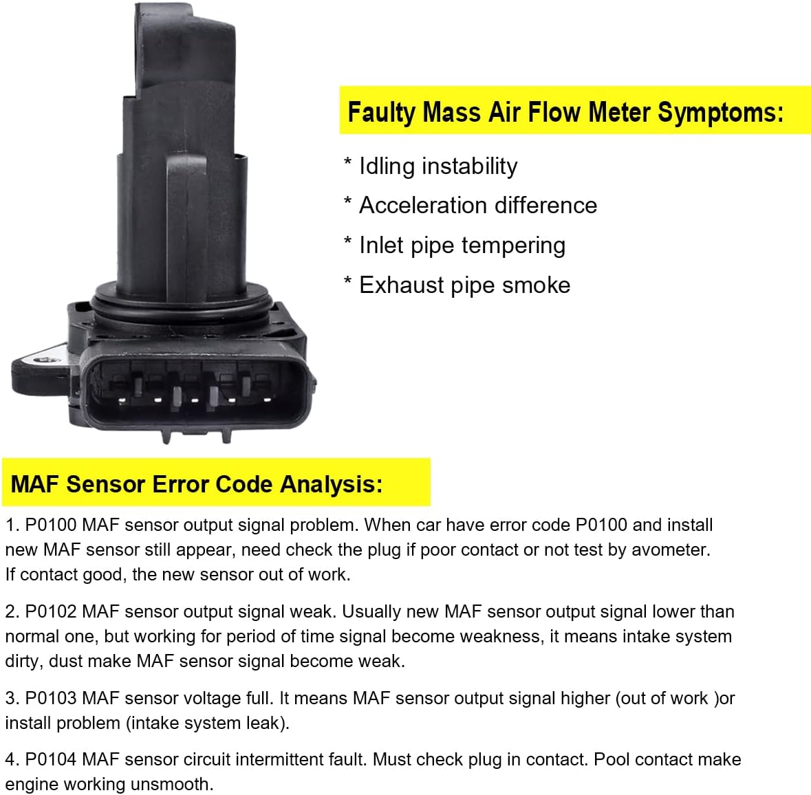 FAERSI 22204-21010 74-50009 AF10029 Mass Air Flow Sensor Meter Original Equipment Replacement for Toyota 2002-2006 Camry, 2000-2009 4Runner, 2007-2009 FJ Cruiser, 05-09 Prius 1.5L, 99-09 Tacoma & more
