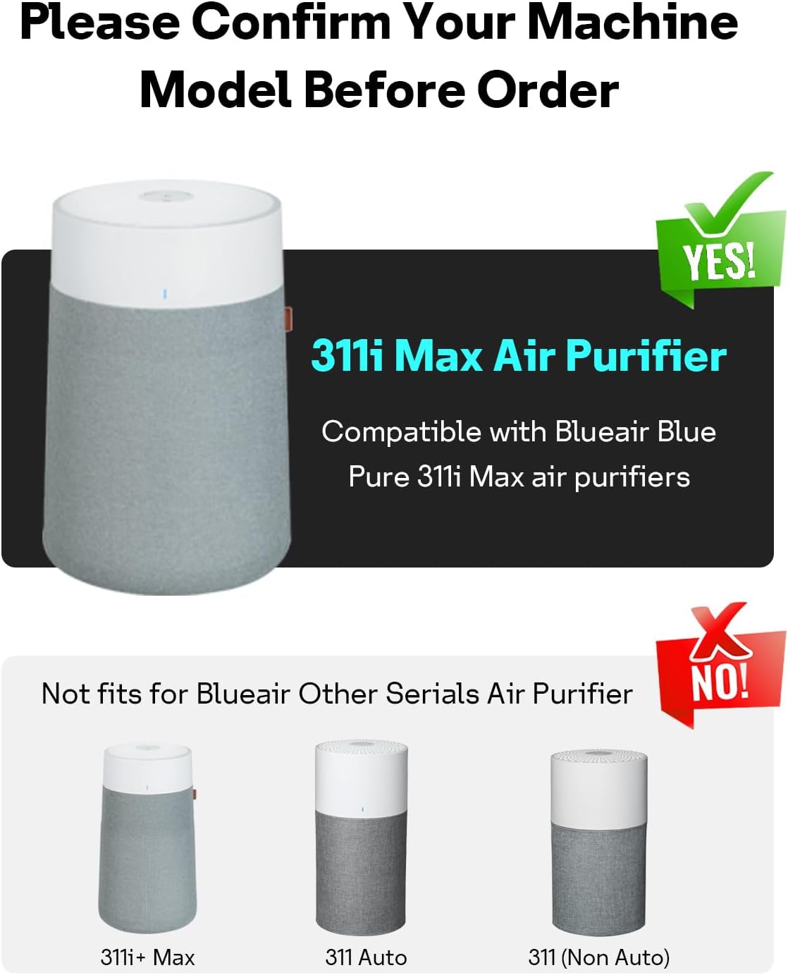 Leemone 2 Pack Blue Pure 311i Max Replacement Filter Compatible with Blue Pure 311i Max Air Purifier, Activated Carbon Filter - Image 2