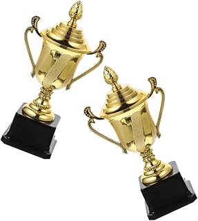 INOOMP Plastic Trophies 2pcs Competition Trophy Game Trophies Plastic Trophies Gold Award Trophies Multi-Function Trophy