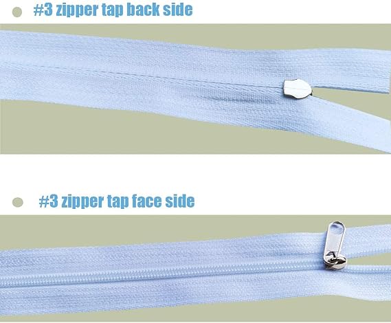 JOSDIOX Zipper by The Yard #3 White Sewing 10 Yard Long Zippers in Continuous,Nylon Coil with 20pcs Zipper Sliders/Pull and 30pcs Stops for Upholstery Sewing