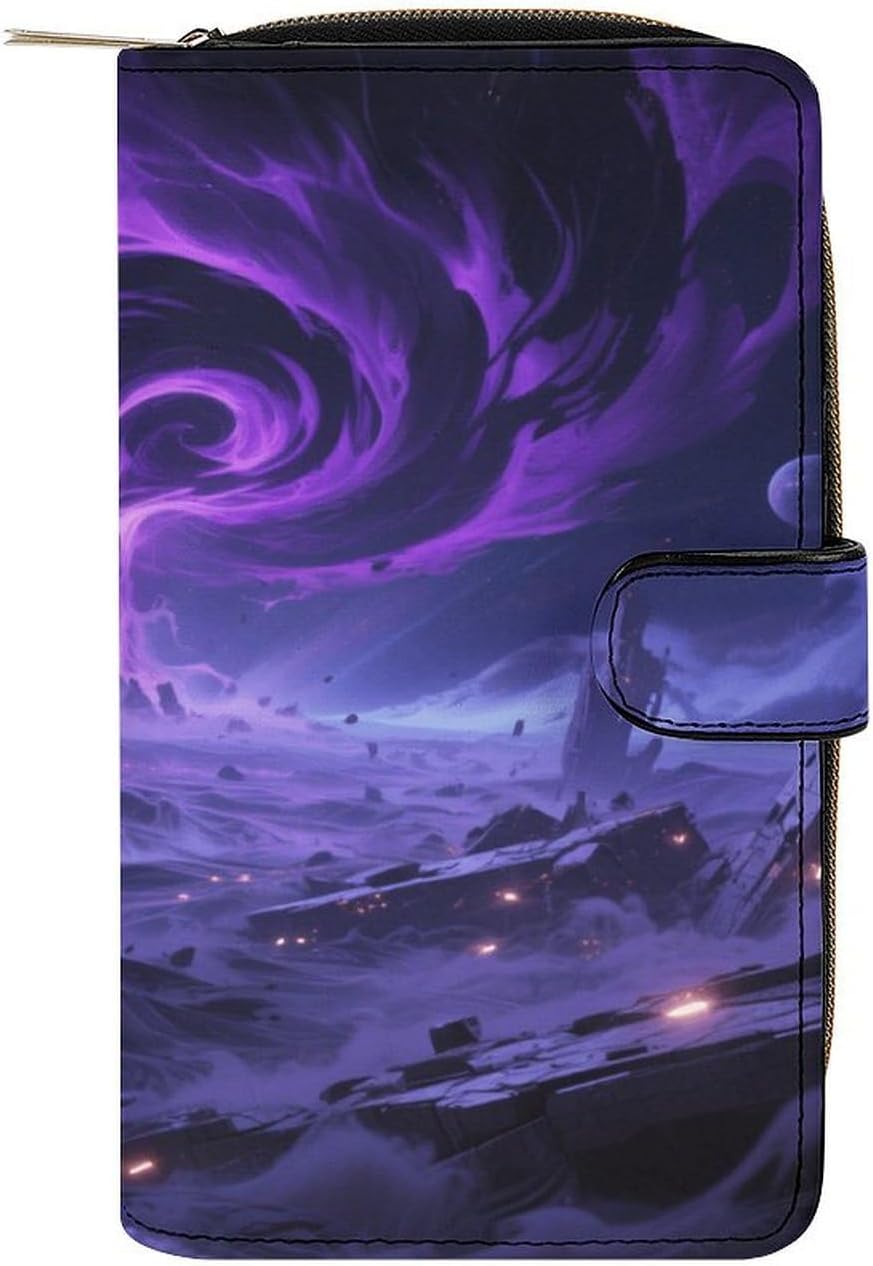 Interstellar Ruins Travel Wallet for Men & Women RFID Blocking Card Organizer Credit Card Holder Large Capacity