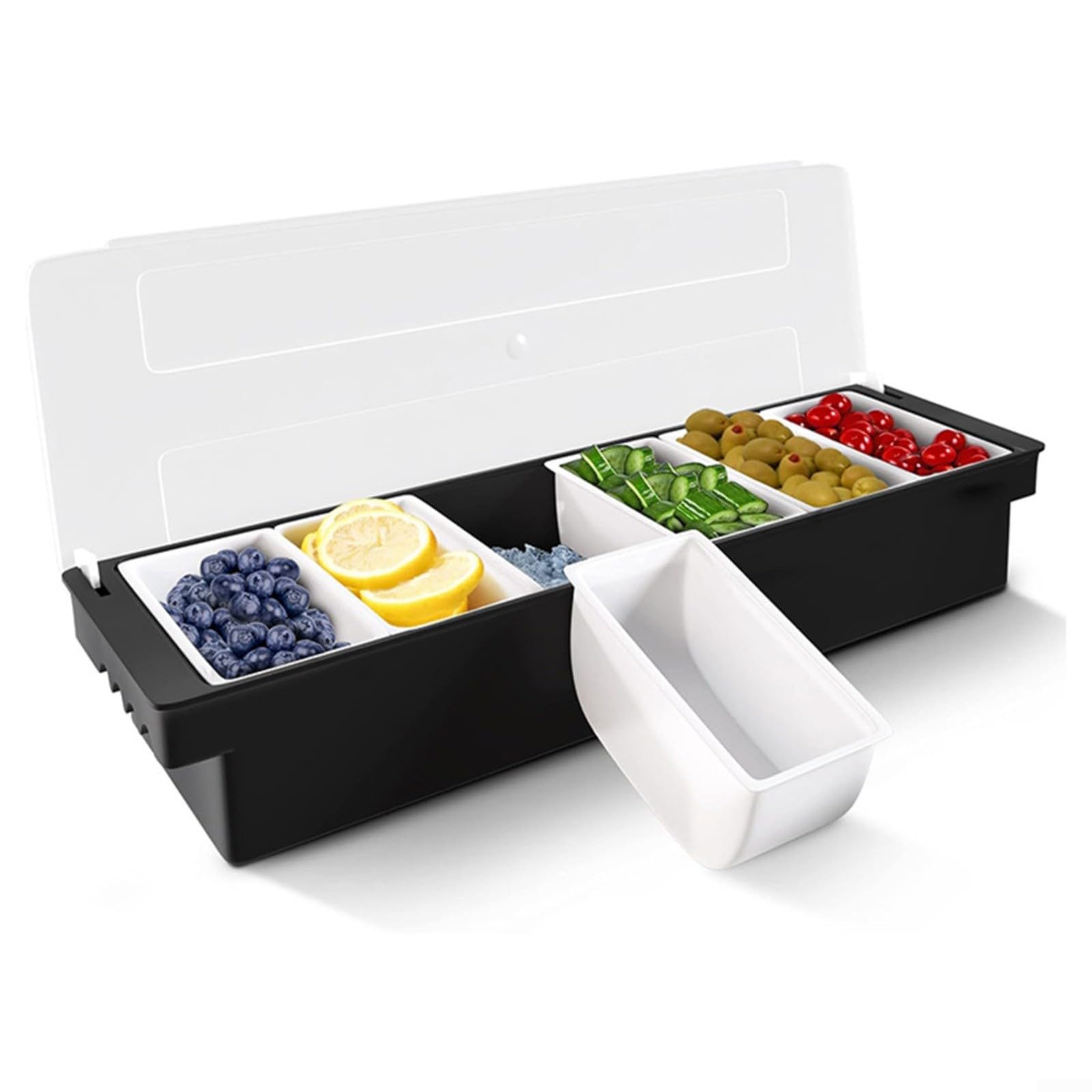 Boîte à Condiments à 3 à 6 Compartiments pour Bar, Boissons, Fruits, Cocktail, Citron Vert, Citron, collation (B)