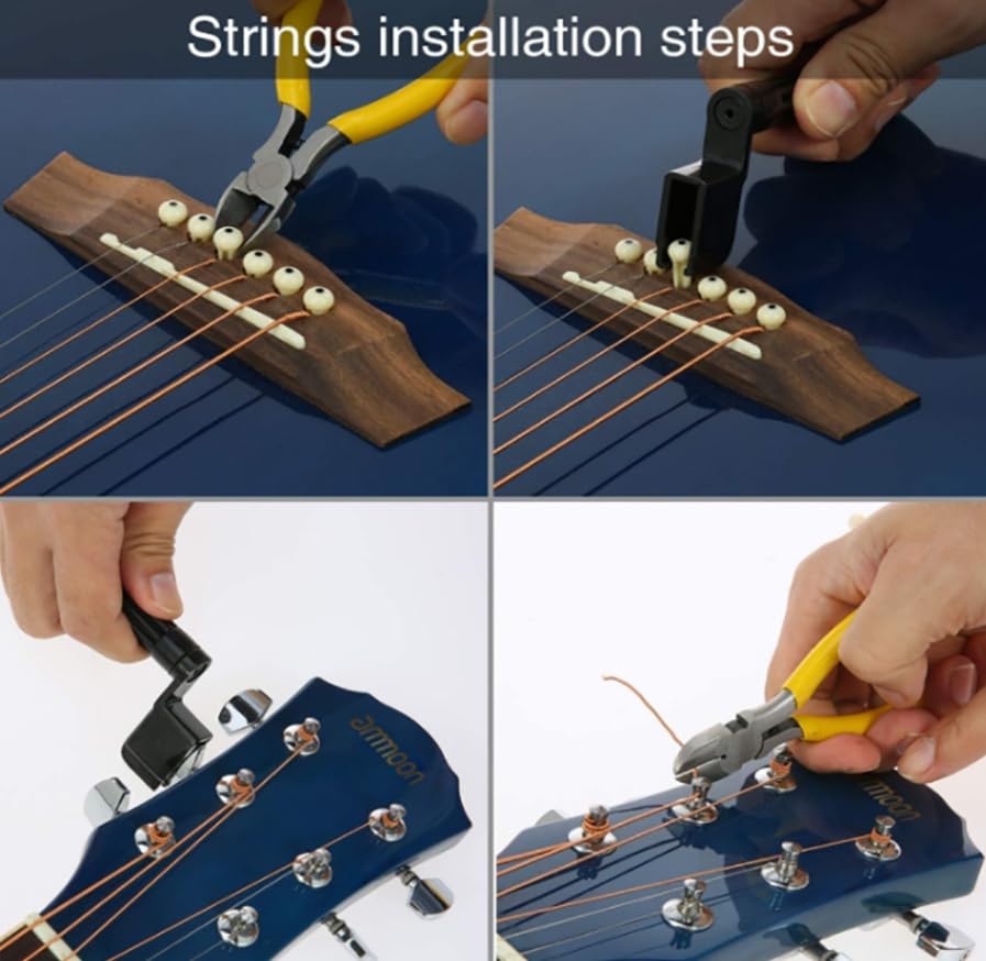 Luminexia 61PCS Chitarra Cura e Manutenzione Strumento Kit,Set di Strumenti per la Manutenzione della Riparazione della Chitarra,per Violino Ukulele Chitarra Ukulele Basso Mandolino Banjo