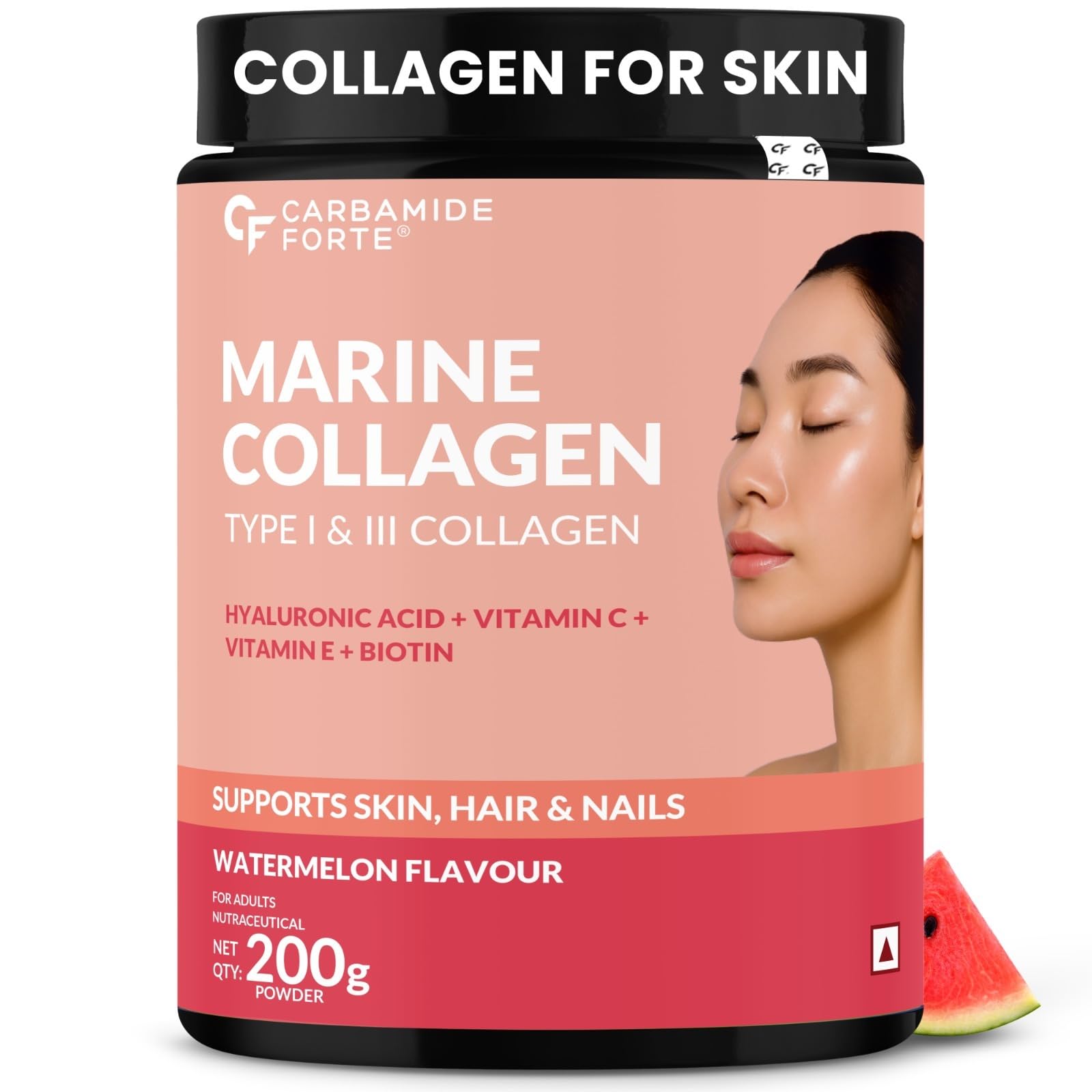 Carbamide Forte Marine Collagen Powder Supplement - for Skin Fish Collagen Powder for Women & Men - 200g Powder - Watermelon Flavour-image-8