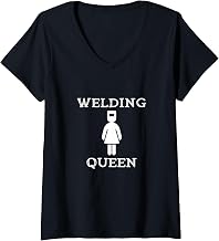 Mujer Eslogan divertido de Welding Queen, soldadora, mujer, niña Camiseta Cuello V