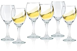 Set of 6 Limoncello Port Glasses: 3oz Stemmed Shot Glasses