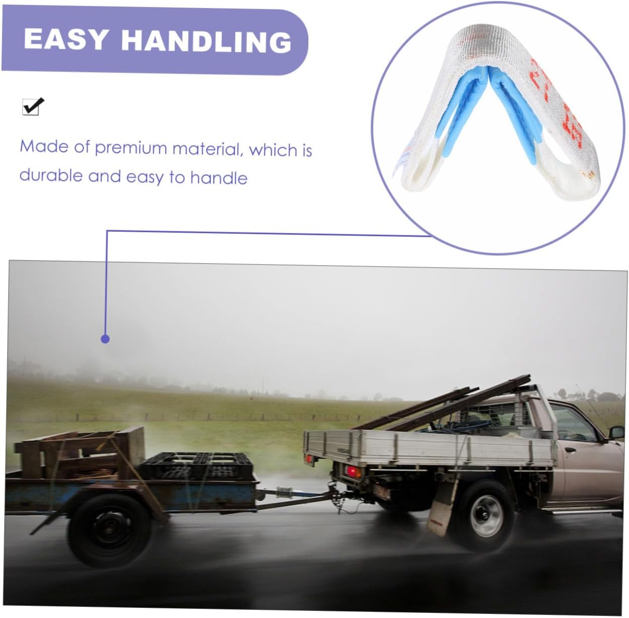 Durable Flat Car Trailer Rope Sturdy Winch Rope for Suvs and Trucks Heavy-Duty Design for Outdoor Emergency Towing and Hauling
