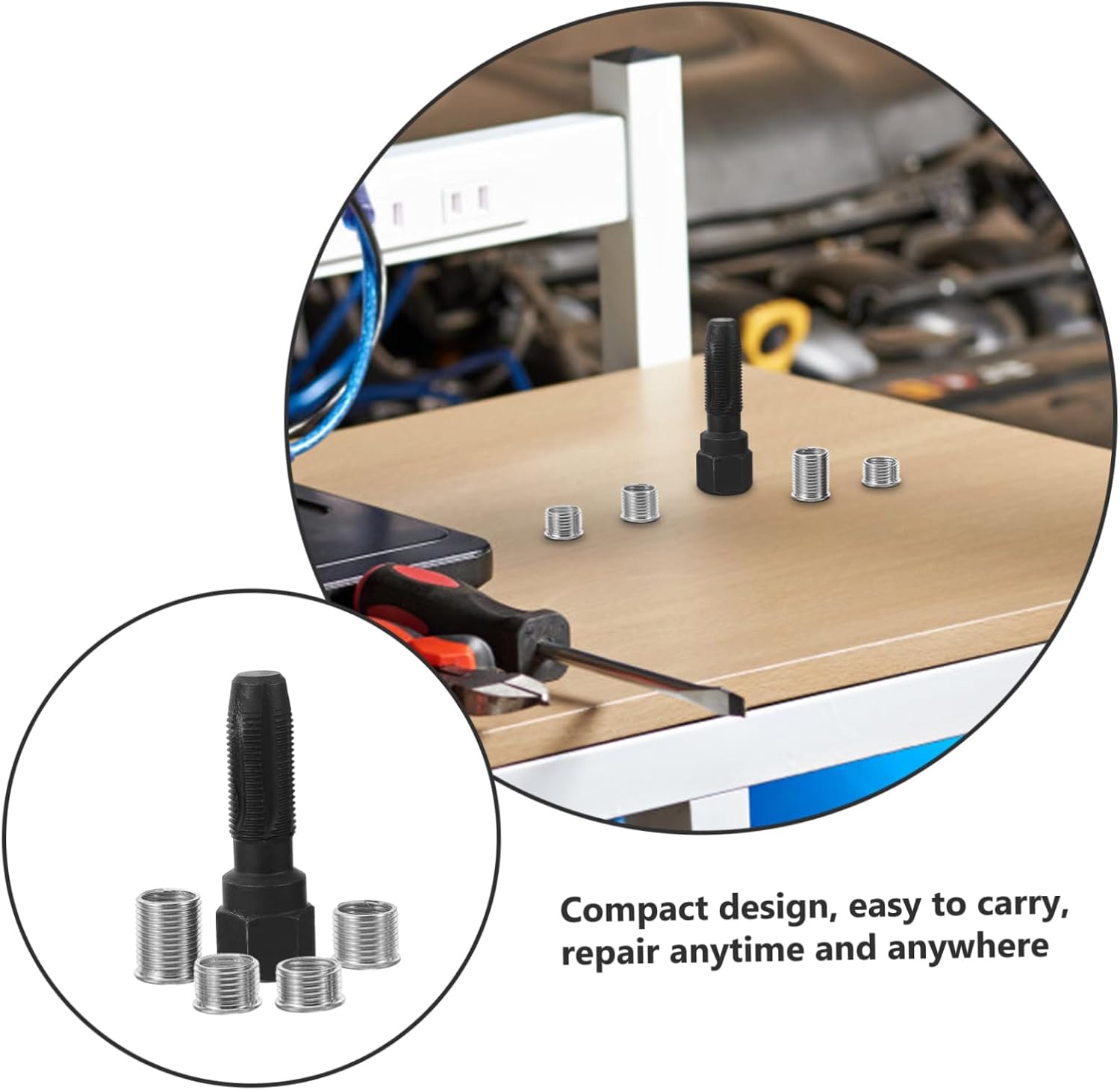 SOLUSTRE Spark Plug Thread Repair Kit Auto Spark Plug Repair Tool Set High Carbon Steel Easy Operation for DIY and Professionals