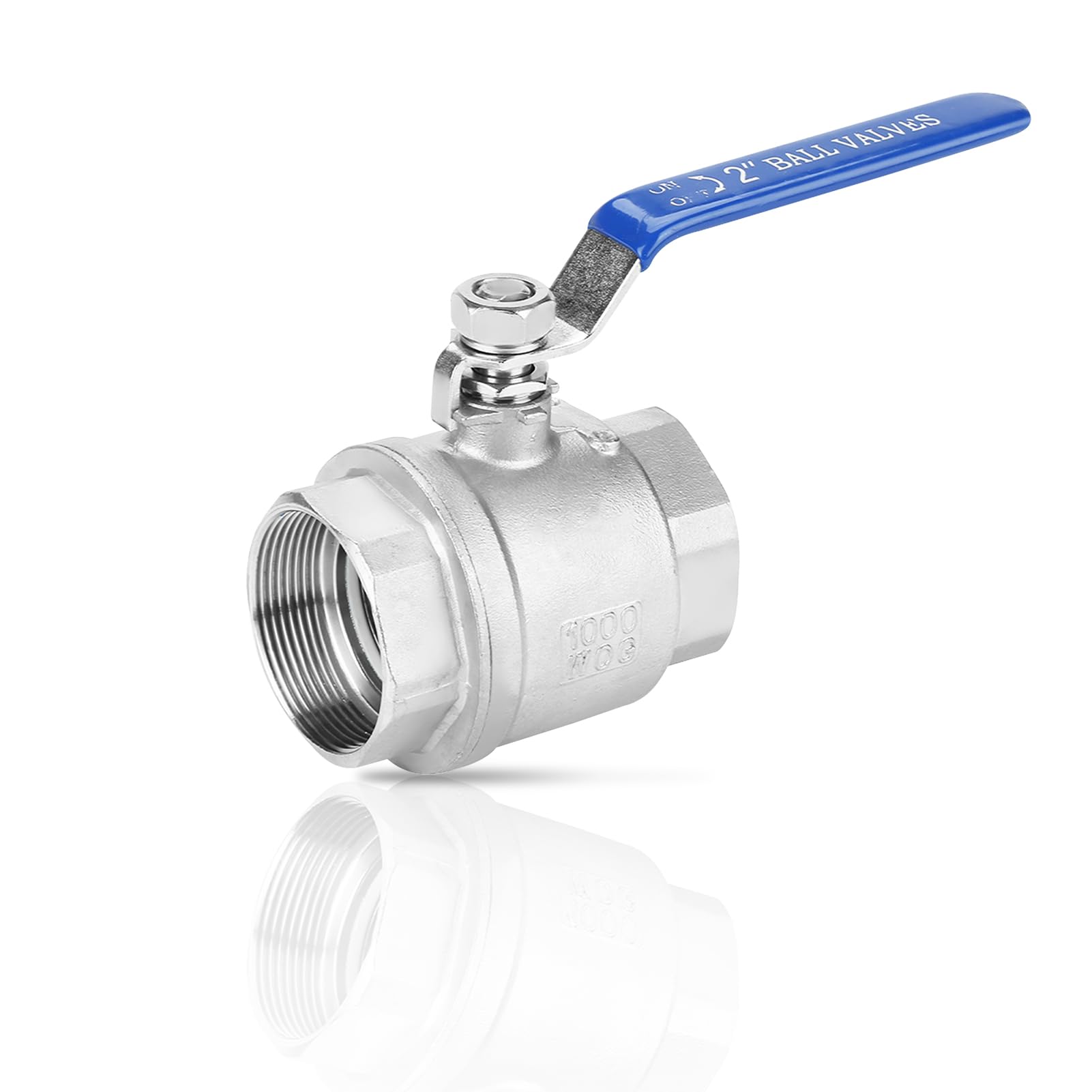 Valvola a Sfera DN50 da 2 ", Valvola a Sfera in Acciaio Inox 304 Filettatura Interna per Uso Industriale, Commerciale, Domestico, Barili Di Acqua Piovana