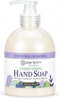 Ginger Lily Farms Botanicals Hand Soap, 16.9oz, Lavender Chamomile | 100% Vegan & Cruelty-Free | Conditioning Liquid Hand Wash for All Skin Types