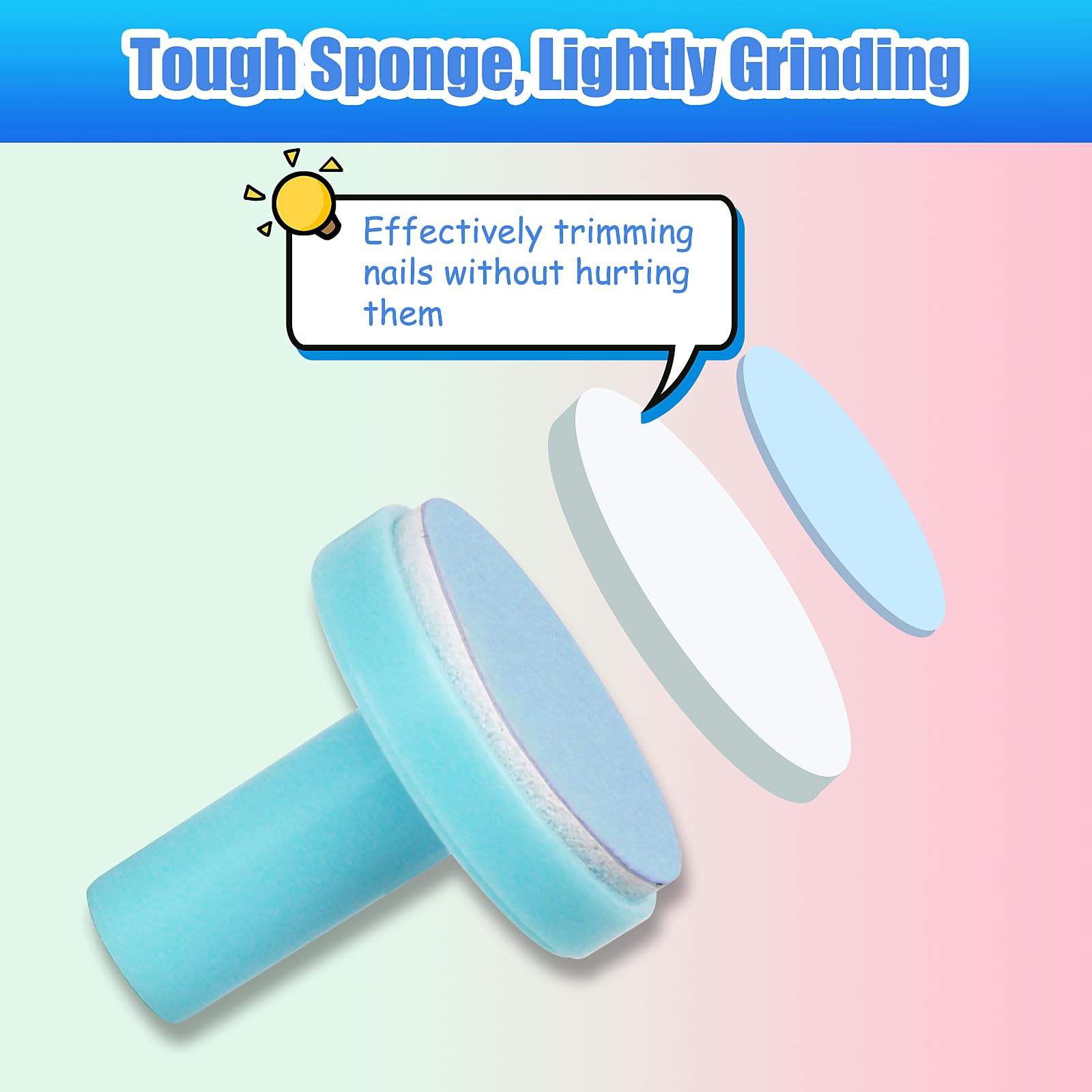 12 Pcs Replacement Pads for Baby Nail Files Nail Trimmers, Electric Baby Nail Buffing Heads Standard for Newborn Kids (Blue) - Image 4