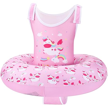 Toddler Swim Vest Age 3-6, Adjustable Strap Floaties Swimsuit for Boys/Girls 30-60lbs,...