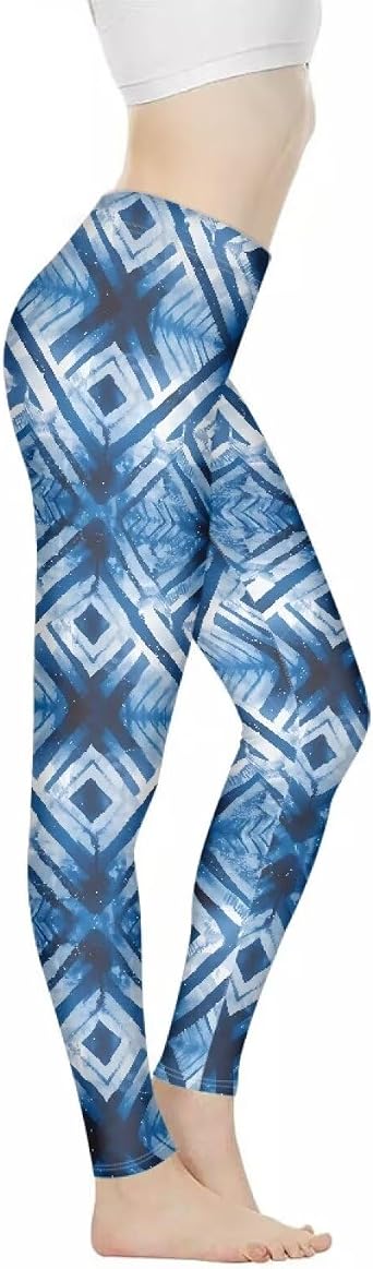 Daisy Tie-Dye Womens Yoga Pants, Goth Rose Crow Damask Tummy Control High Waisted Pants, Elastic Workout Leggings