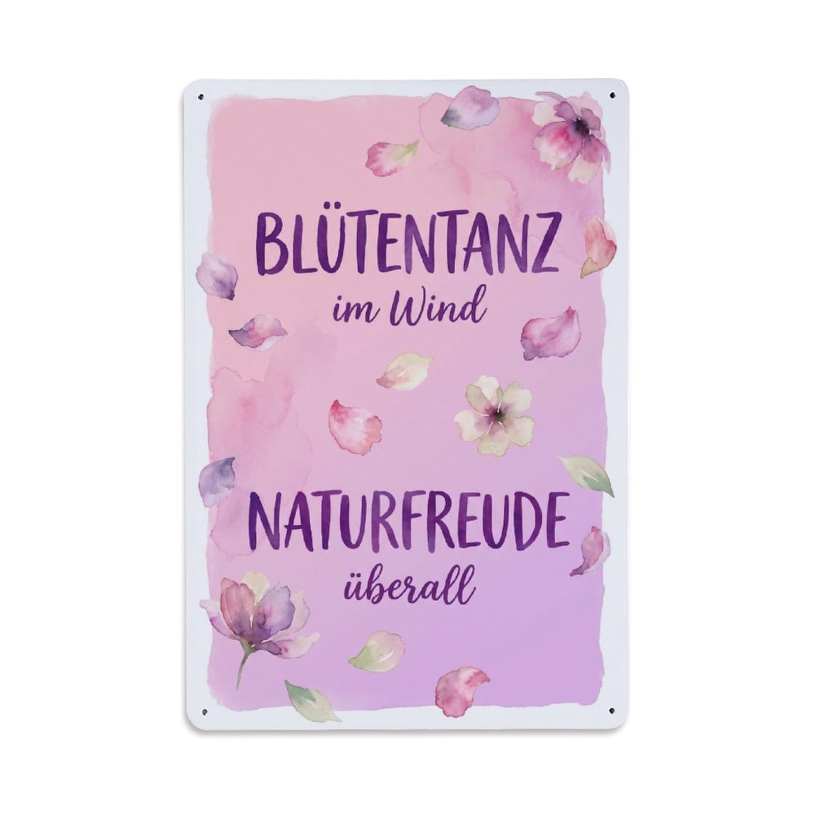 Vintage Funny Garden Petal Dance Rustic Gate Earthy Metal Tin Sign Plaque Wall Decor for Cafe, Club Bar, Office, Garden Metal Poster 8x12Inch