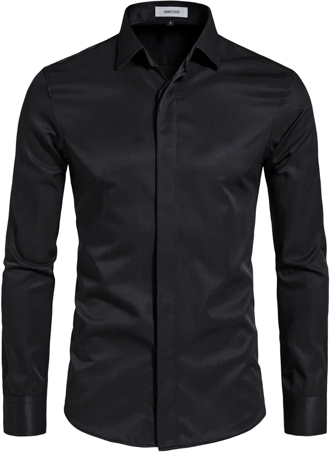 VANCOOG Camisas de vestir casuales de manga larga para hombre