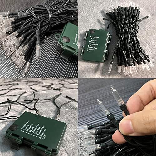 OEMG Orange Lights Halloween String Lights, 8 Modes 40ft 120 LED Halloween Lights Battery Operated 3*AA Waterproof Halloween Decorations Lights for Outdoor Indoor Garden Christmas Party Decor (Orange)