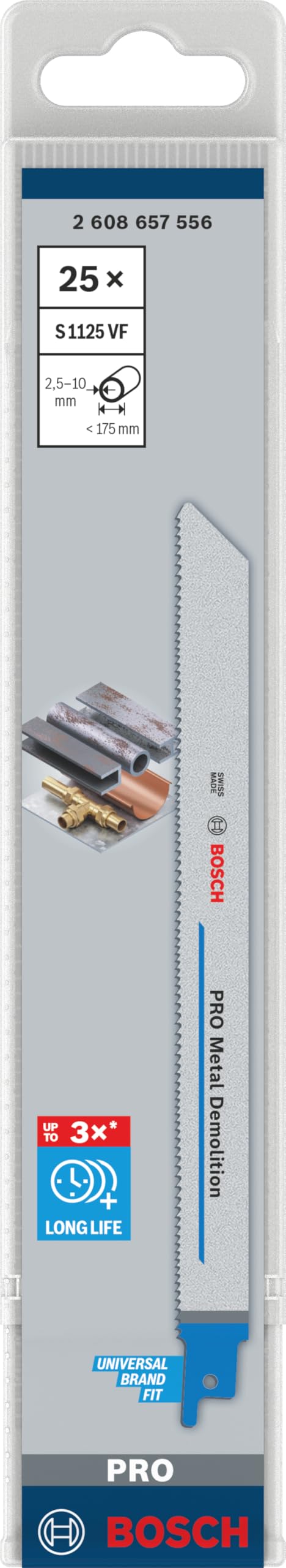 Bosch Professional 25 szt. Brzeszczot do piły szablastej S 1125 VF Heavy for Metal (do stal, akcesoria pił szablastych)
