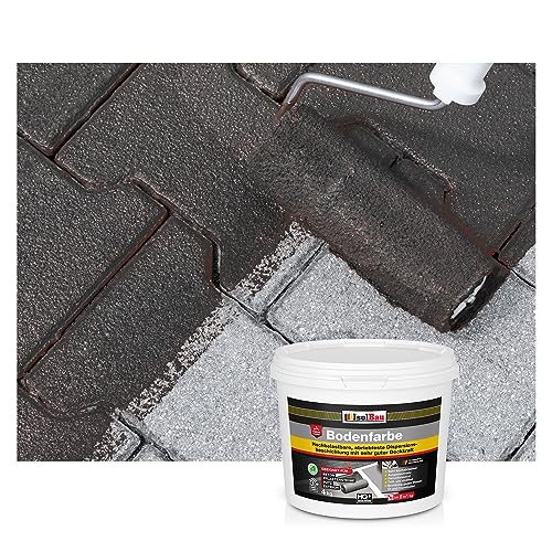 Isolbau Bodenfarbe - 4 kg - Boden- und Betonfarbe für Keller. Garage. Werkstatt - Wasserfeste Bodenbeschichtung für innen & außen - Schwarz (RAL)