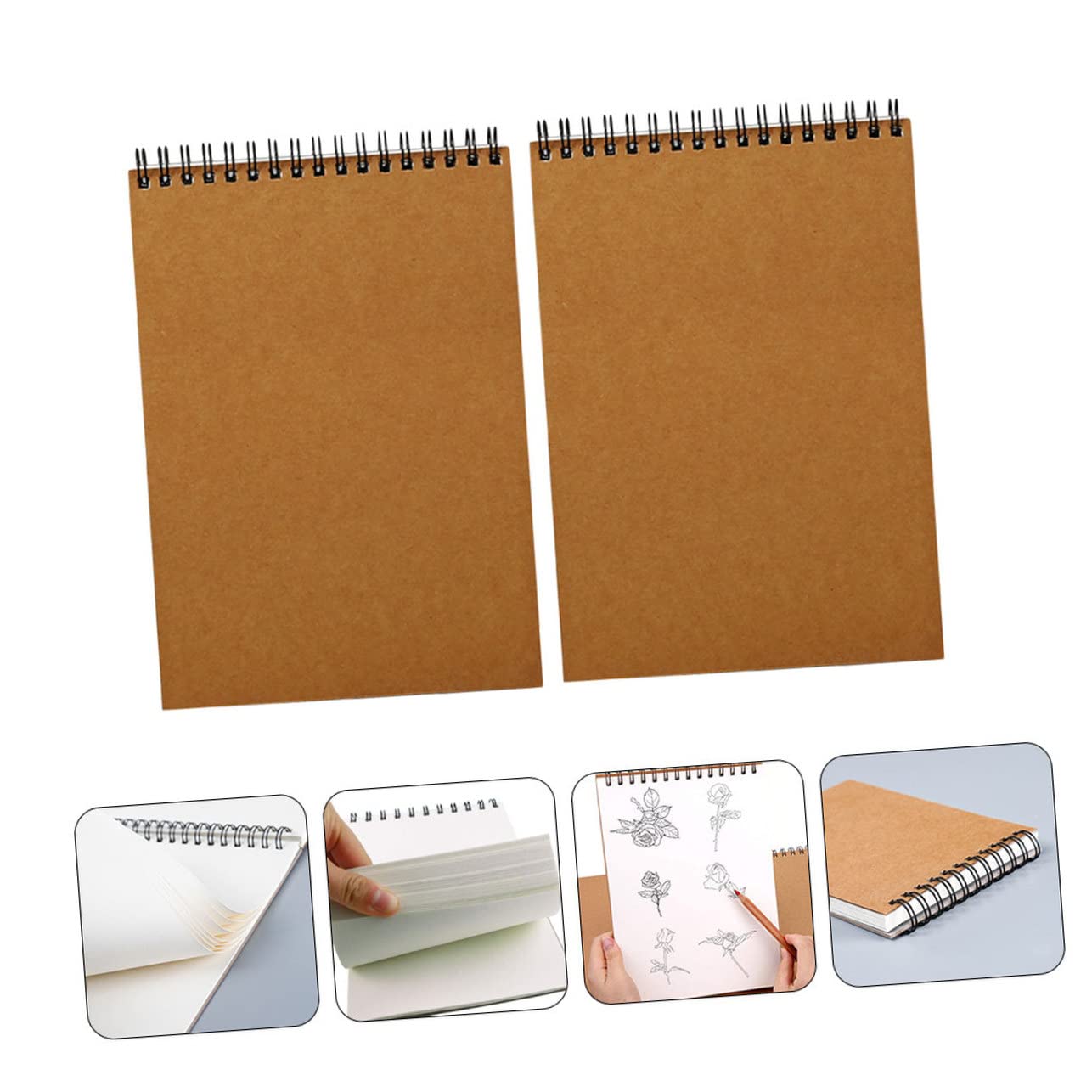 Skizzenbuch Braun aus Papier 2 Stück für Zeichnen, A4