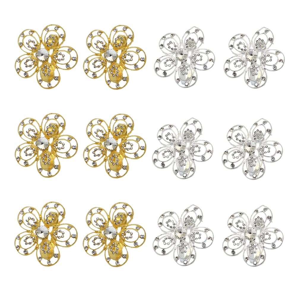 Servilletero de Boda con Anillos de Restaurante y Hebilla de Diamantes de imitación para decoración de Mesa de Cena de Boda (Multicolor, como se Muestra)
