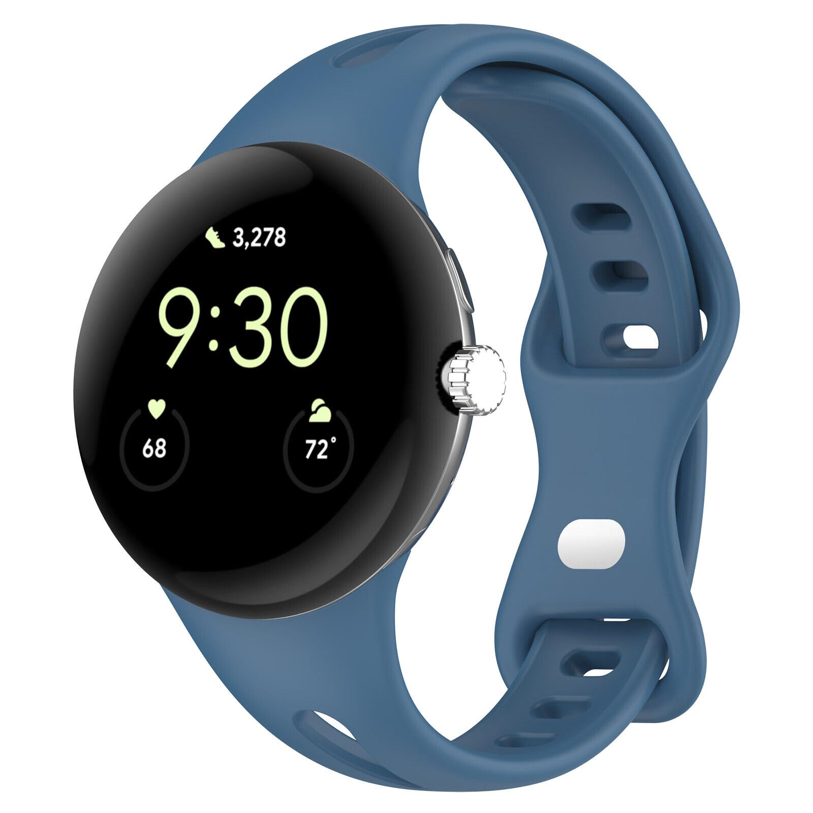 Panda Bobo Strap Compatible for Google Pixel Watch 2 / Google Pixel Watch Strap, Soft Silicone Adjustable Sport Replacement Wrist Bands for Women Men (Slate) — image 1