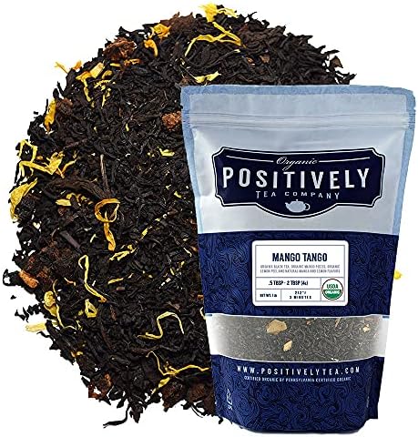 Organic Positively Tea Company, Mango Tango Black Tea, Loose Leaf, 16 Ounce