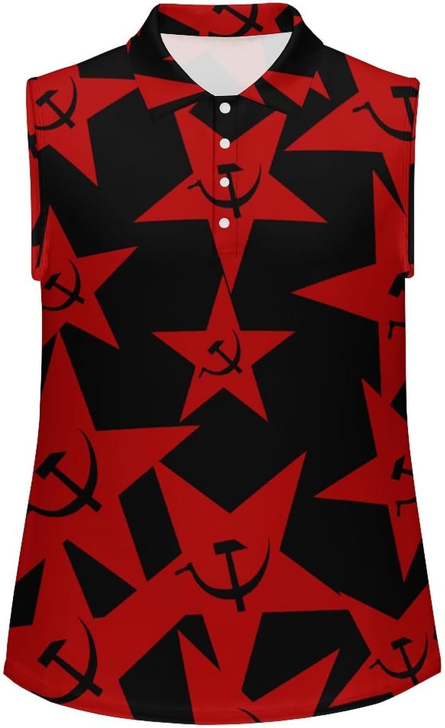 Communist USSR Women's Golf Shirt Sleeveless Polo Shirts Tank Tops Blouses Tennis T-Shirts Casual