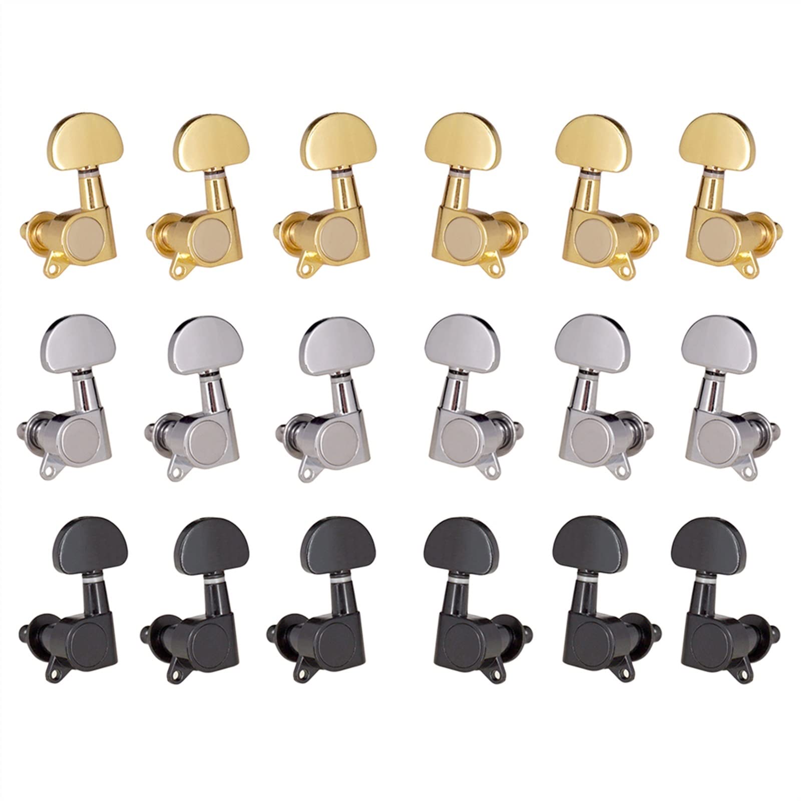 Clavijas afinación Pegiones De Sintonización Selladas De Guitar 3L3R Piezas De Instrumentos De Cuerda De Guitarra Piezas (Color : Silver)