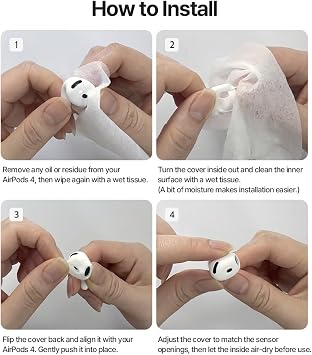 AZLA SednaEarfit for AirPods 4 Silicone Covers, Secure Fit, Ultra Slim+Slim