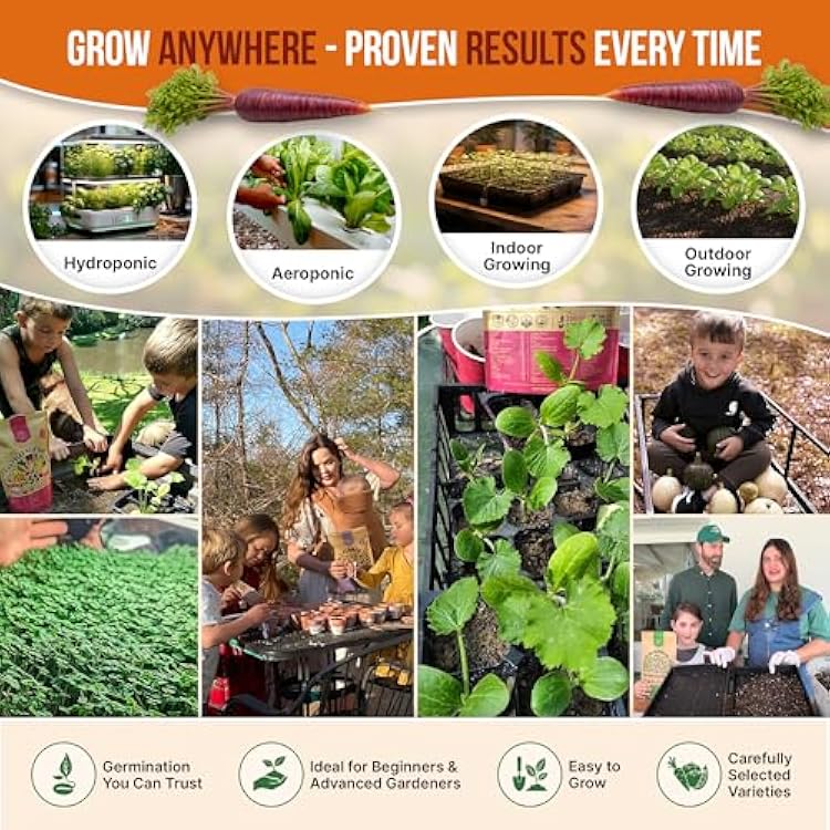 Organo Republic 10 Unique Carrot Seeds Variety Pack - 7,550+ Non-GMO Heirloom Carrot Seeds for Outdoor & Indoor Home Gardening, Including Carrot Imperator 58, Little Fingers, Scarlet Nantes, Parisian