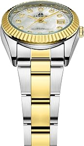Ln Lenqin Women\'s Gold White Stainless Steel Band Waterproof Quartz Wrist Watch LN LENQIN Ladies Watch Womens Watch Stainless Steel  main image 2