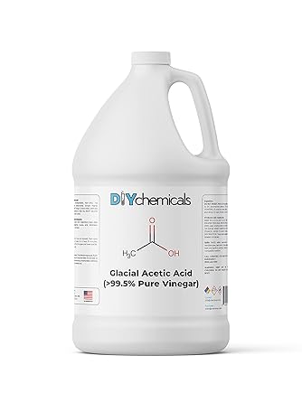 Glacial Acetic Acid 99.9% Concentration - High Purity Vinegar for Industrial & Home Use, Made in USA by DIY Chemicals - Gallon 128 fl oz