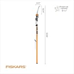 Fiskars 7-16 ft. Extendable 2-in-1 Pruner and Pole Saw for Tree Trimming, Tree Trimmer with Chain-Drive for Cutting Branches up to 1.25" Diameter with More Power, Garden Tools