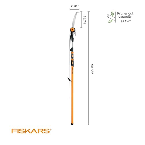 Miniatura 6 de Fiskars sierra y tijeras de podar con mango extensible, mecanismo chain-drive (de 7 a 16pies)