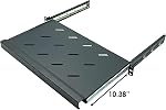 Electriduct 1U Keyboard Tray - Fully Extendable Universal 19" Rack Mount Sliding Shelf for Network Equipment Server Cabinet Enclosure with 3-Rail System and Mounting Hardware - 10.8" Deep