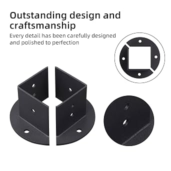 Post Base Adjustable,4 Pcs Adjustable Wood Fence Pergola Brackets Post Base Heavy Duty Fence Post Anchor Fit 2x2 / 4x4 / 6x6 inch Post for Deck Railing Mailbox