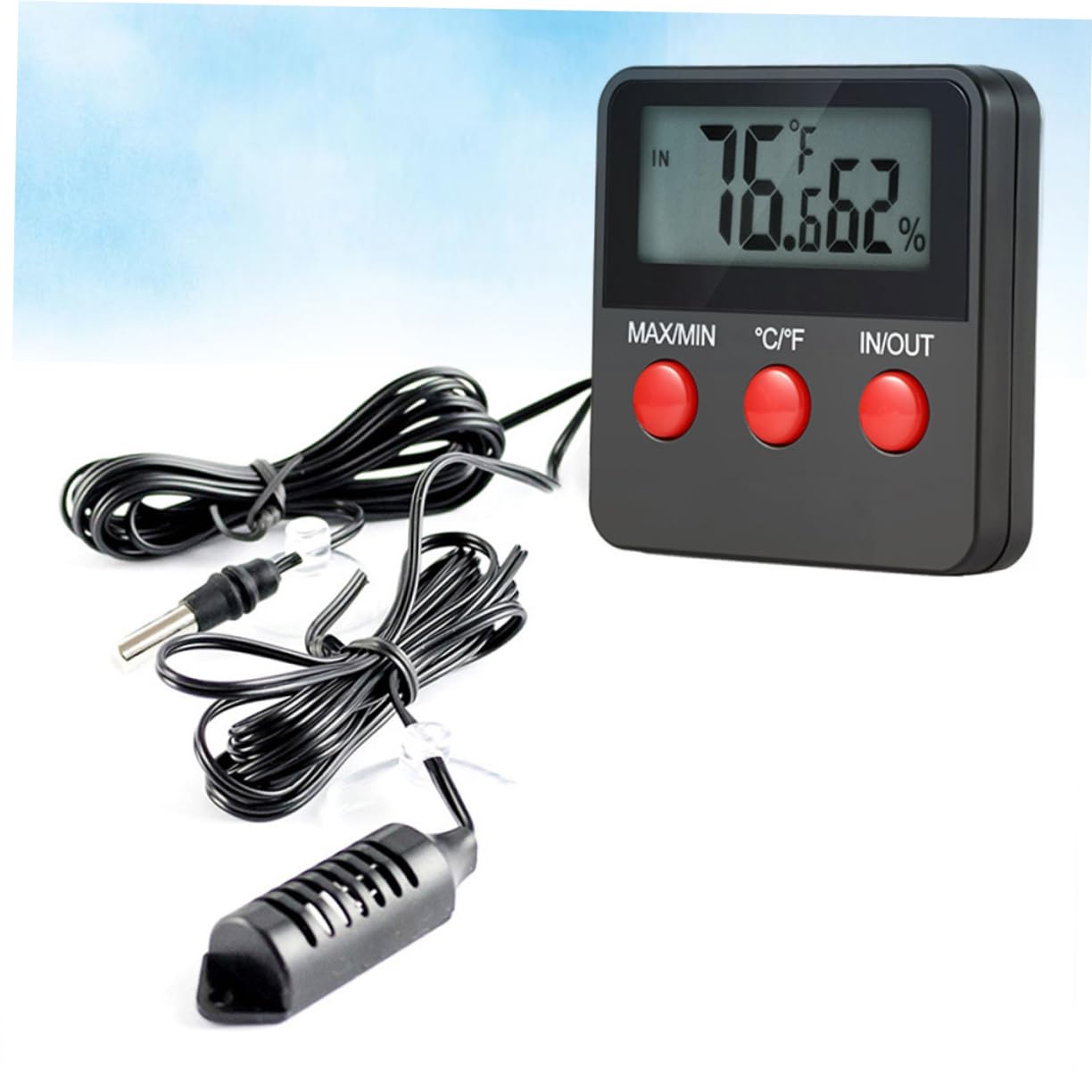 Digital Temperature and Humidity Reptile Humidity Gauge Brooder Thermostat Wall Mount Celsius Display