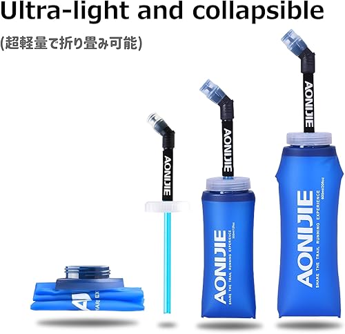 Vista 31 de Azarxis Botellas de agua plegables de TPU Soft Flask sin BPA de 8.5 fl oz 11.8 fl oz 16.9 fl oz 20.3 fl oz para hidratación chaleco paquete correr