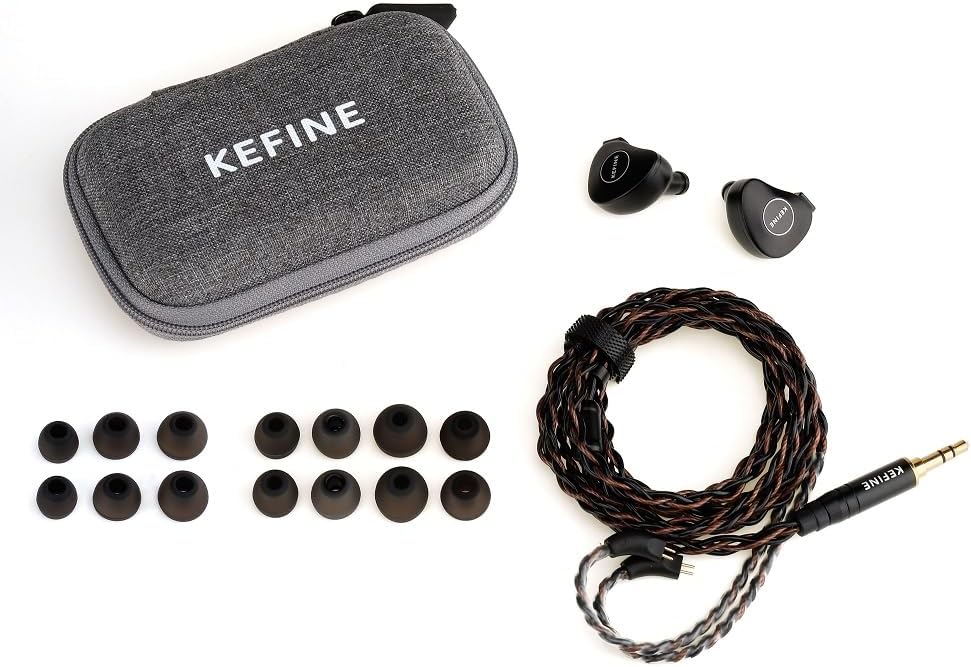Kefine Klanar 14.5mm Planar N55 Magnetic Driver in Ear Monitor Headphones, 1DD PET Diaphgram IEMs in-Ear Earphones with Powerful Bass (4.4mm)