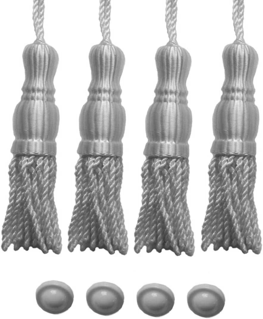 4-Pack Roller Window Shade Hourglass White Tassels with Higbee Screw Buttons