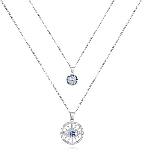 Miniatura 12 de Collar contra el mal de ojo para mujer, chapado en oro de 18 quilates, collar con capas de mal de ojo, hecho a mano, collar de protección ajustable