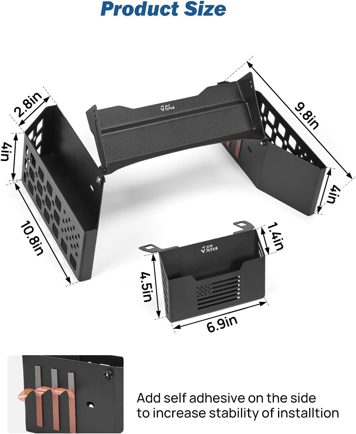 JOYTUTUS Metal Shifter Tray Center Console Organizer Compatible with 2018-2026 Wranler JL & 2020-2026 Gladiator JT, Center Console & Hanging Box, Armrest Storage Box