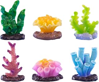 Rolin Roly 6pcs Coral Ornaments Aquarium Coral Colorful Fish Tank Ornament for Fish Tank Aquarium Landscape Decoration,Aquarium Landscape Decor (6PCS)