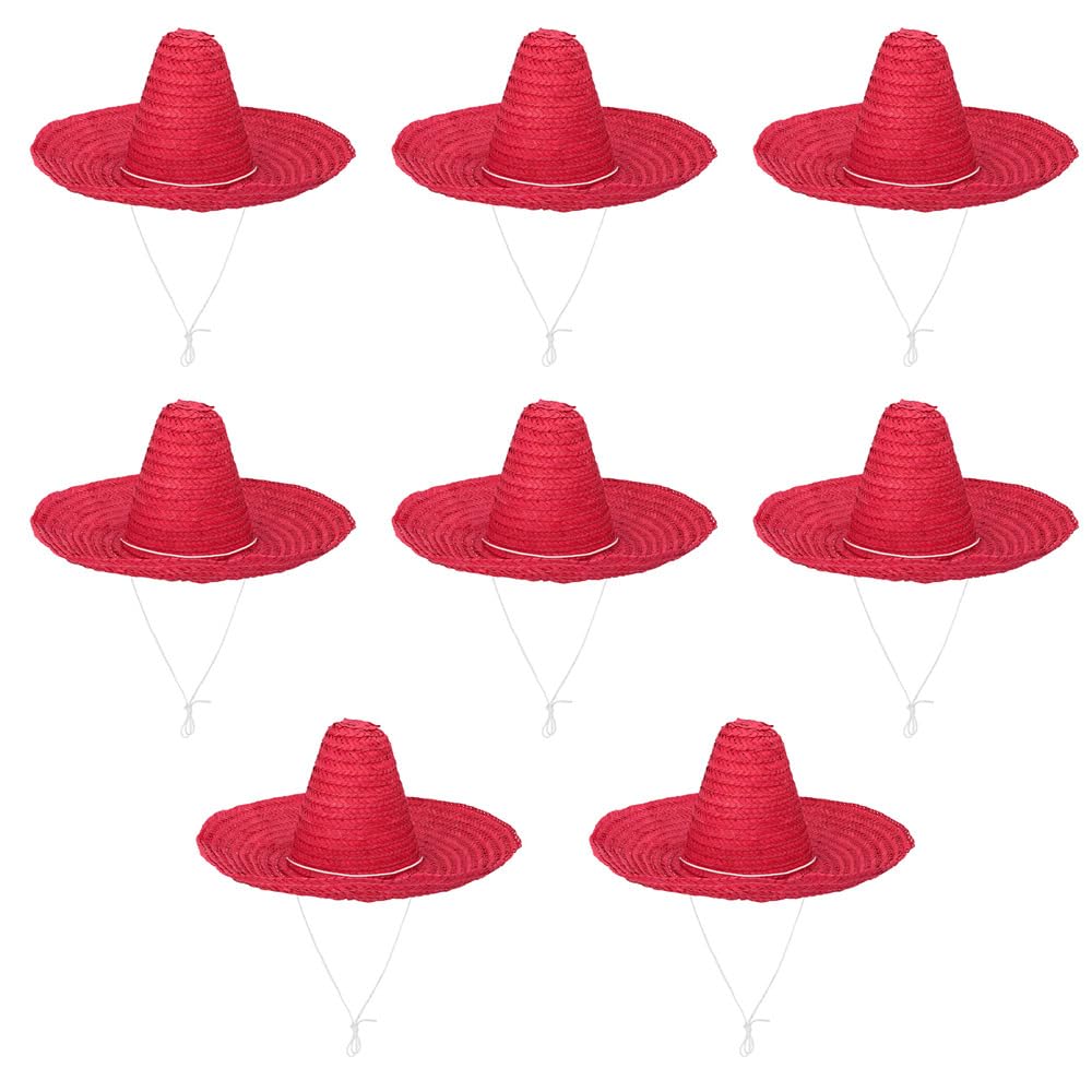 Boland - Sombrero Puebla, 8 piezas en un set, diámetro 49 cm, disfraz mexicano, sombrero para el sol, accesorio para disfraces de carnaval
