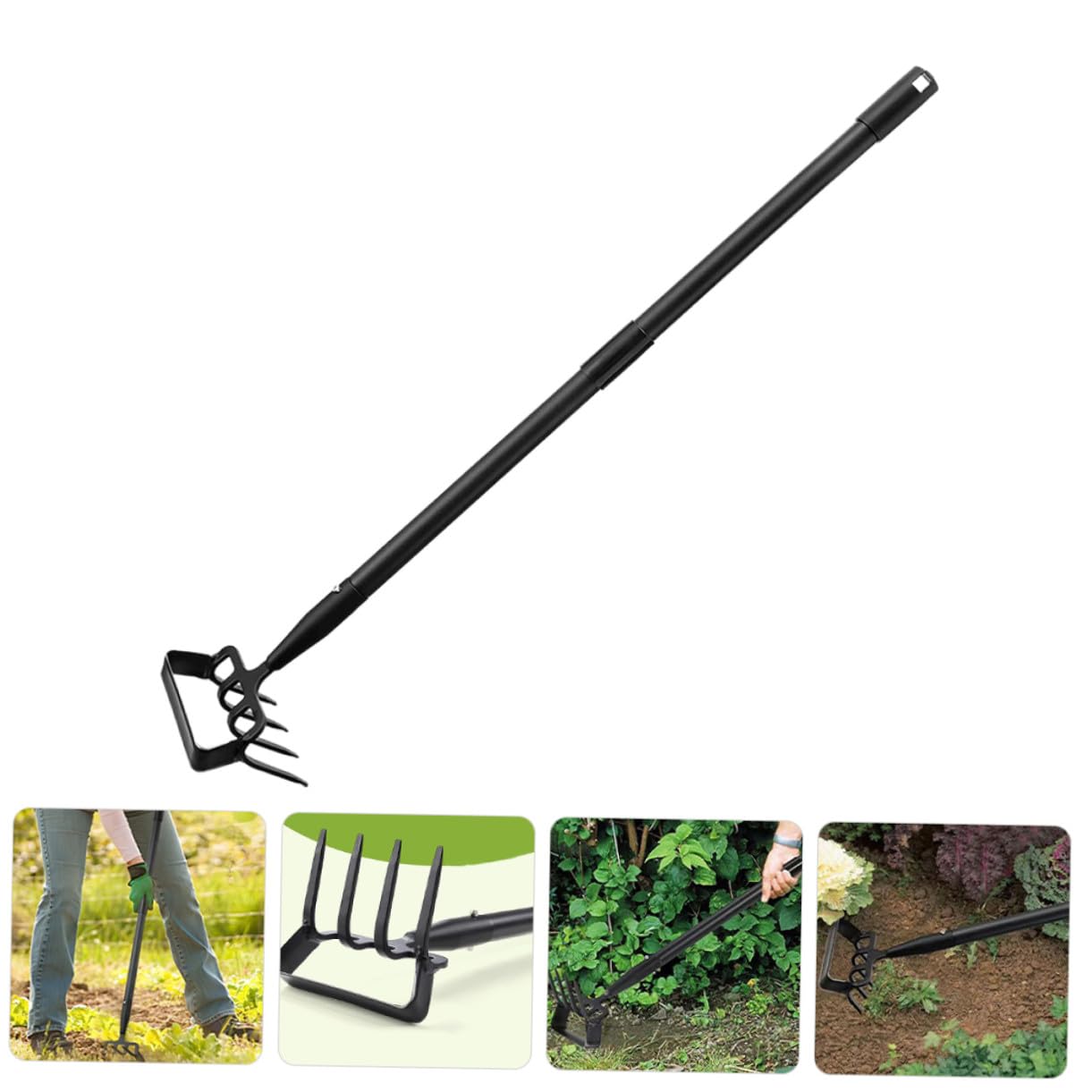 SUPVOX Rastrillo de Jardín Pequeño de Acero Inoxidable Ligero Función de Excavación Adecuado para Jardinería y Deshierbe en Espacios Reducidos
