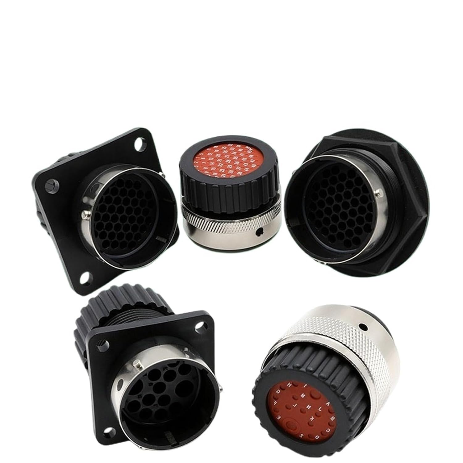 1/5Sets ITT 192900 Series Automobile Connector 15P/19P/32P/48P Round Waterproof Male&Female Socket&Terminal(32P (H Male Female),1 Sets)